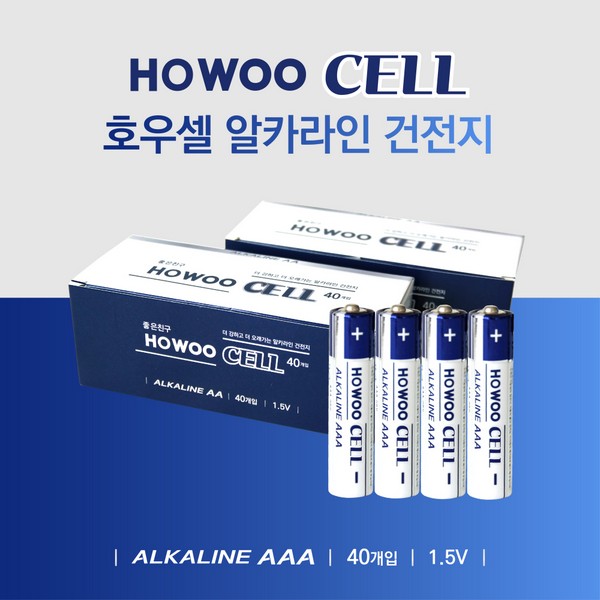 알카라인 건전지(AAA 40개입 호우셀)