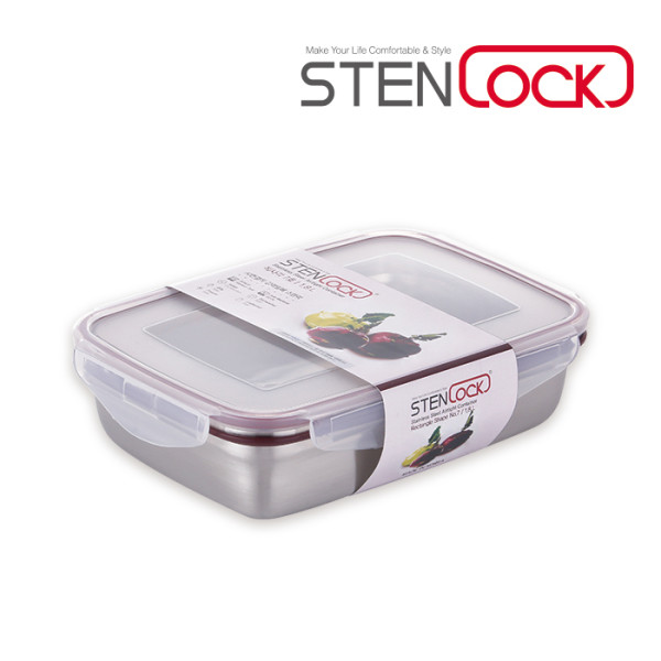 스텐 밀폐용기 클래식 직사각 1800ml 반찬통