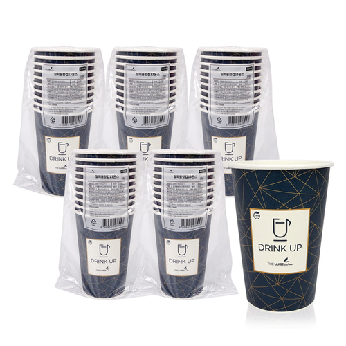 더웰 일회용핫컵390ml 10P 5개 일회용종이컵 테이크아웃컵 커피컵 음료컵