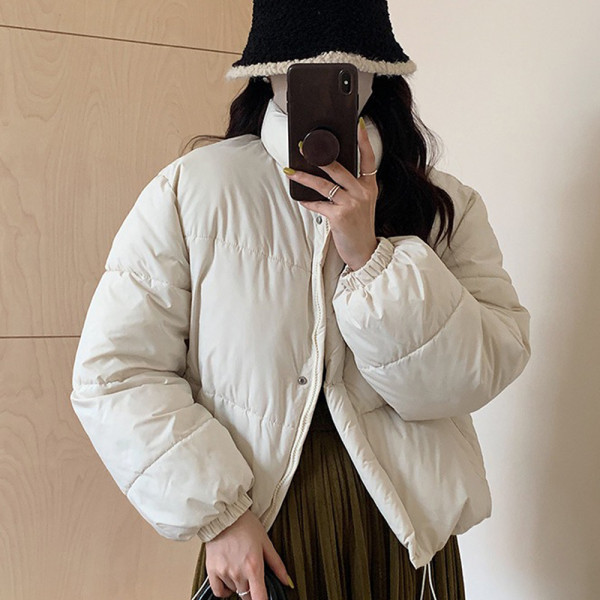 경량 크롭 숏 패딩 여성 겨울 짧은 점퍼 iovry