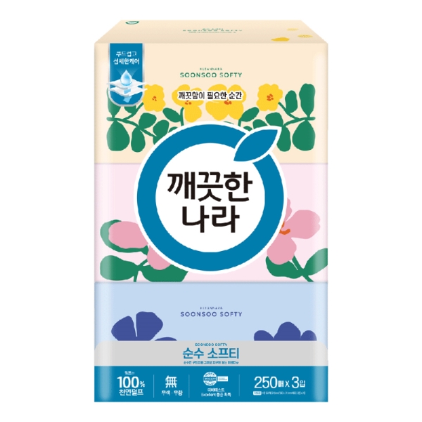 깨끗한나라)순수소프티미용티슈(250매X3개)