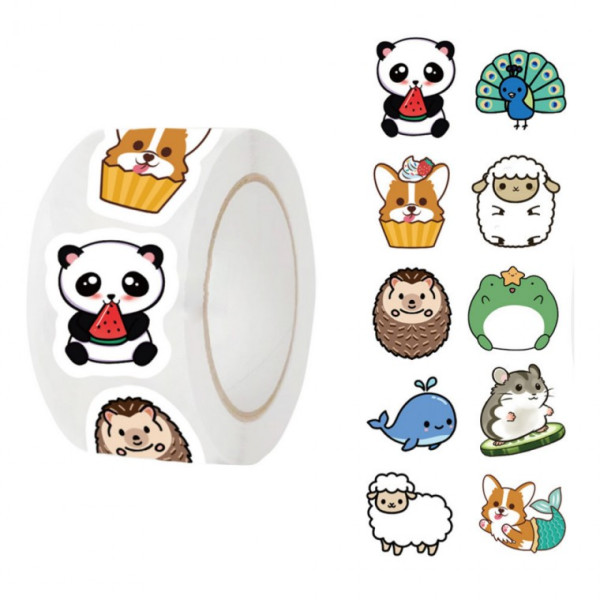 10종 동물 만화 스티커 500pcs