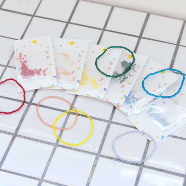 컬러 비즈팔찌 만들기 DIY 세트 키트 6color 심플 비즈 공예 재료