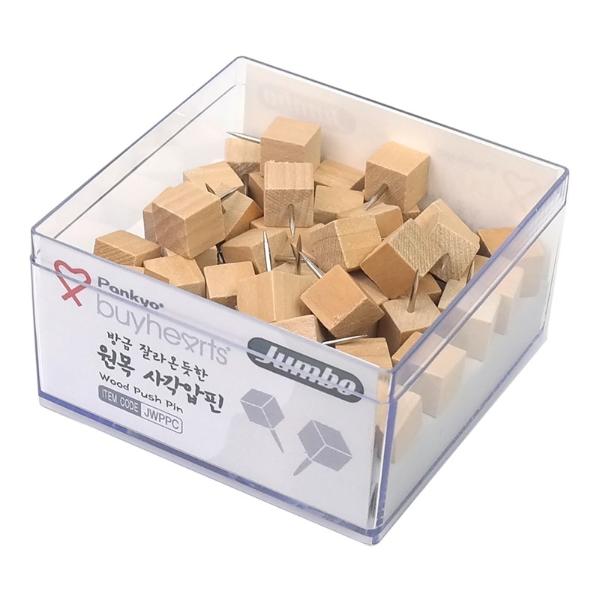 점보방금잘라온듯한원목사각압핀 (10mm x 20mm)