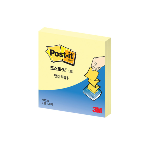 3M 포스트잇 노트 팝업 점착 메모지 리필용 KR330
