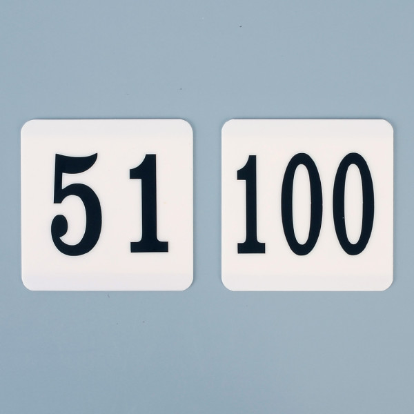 1P 사각 100mm 아크릴 번호판 51~100
