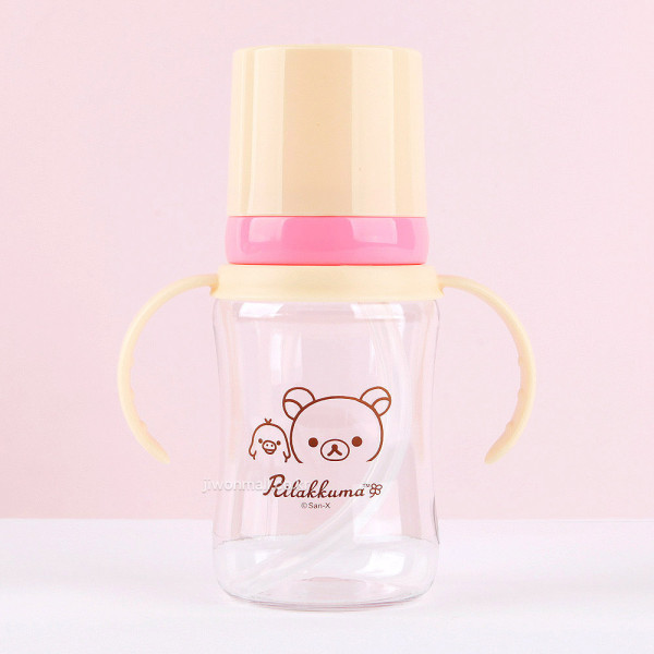 리락쿠마 양손 빨대컵 260ml(해피)-아이보리