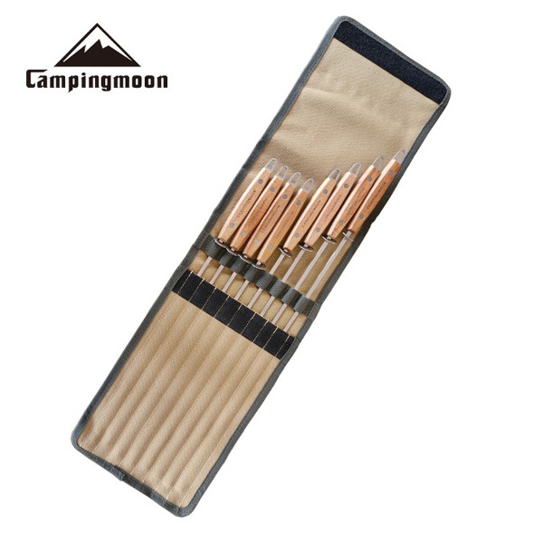 캠핑문 k480 뉴 304스텐레스 바베큐꼬지8p 가방세트