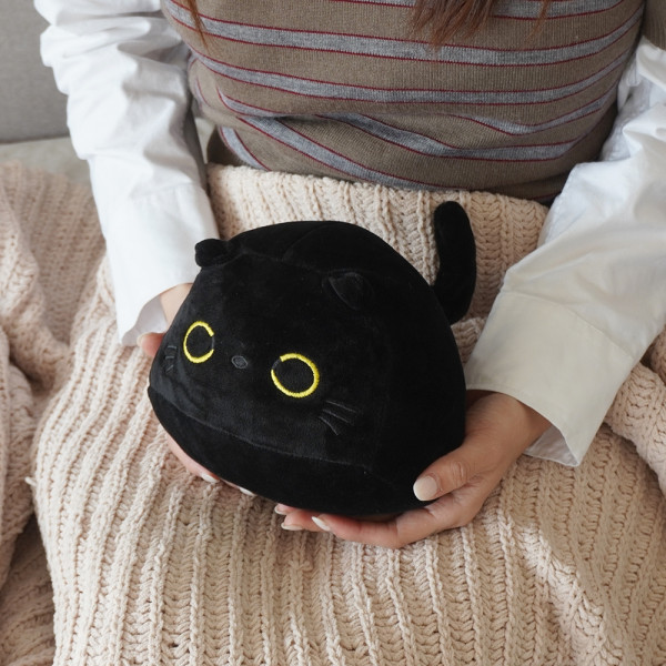 귀여운 꼬리 검은 고양이 인형 블랙 야옹이 쿠션 CAT 쫀득 모찌 검냥이 캣 동물