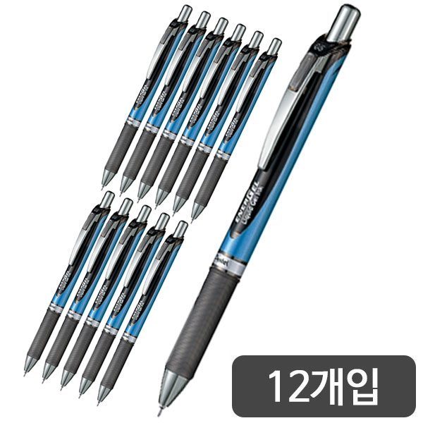 펜텔)에너겔 니들포인트펜(노크식/BLN75/0.5mm/흑)-다스(12개입)
