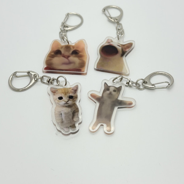 고양이 밈 키링 아크릴 키홀더 백참 참 백꾸 가꾸 열쇠고리 병맛 쓸데없는 키링 우정 선물