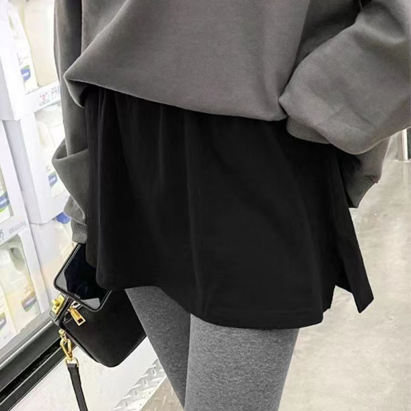 여성 밴딩 스커트 레이어드 여자 치마 검정 블랙