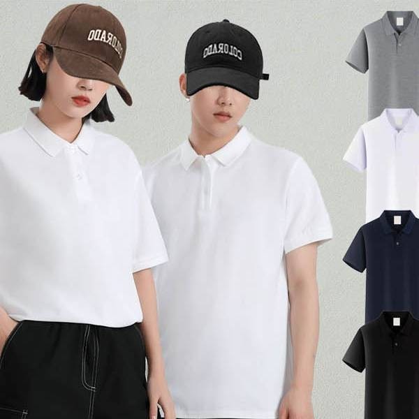 카라티 데일리 디자인 스타일 베이직 캐주얼 남녀공용 무지 깔끔한 편안한 가벼운 반팔