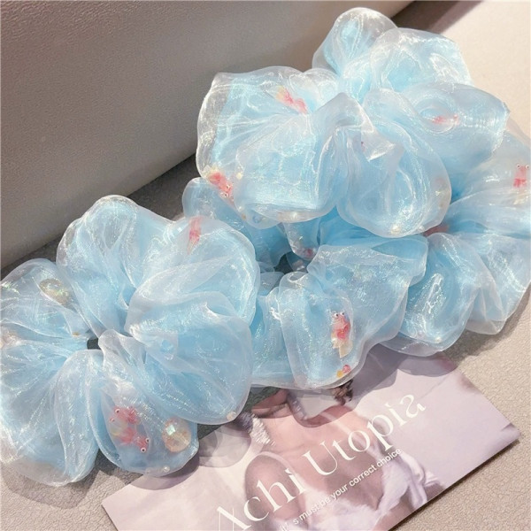 금붕어 감성 스크런치 헤어 머리 곱창 밴드 머리끈 밴드 헤어끈 악세사리 곱창머리끈