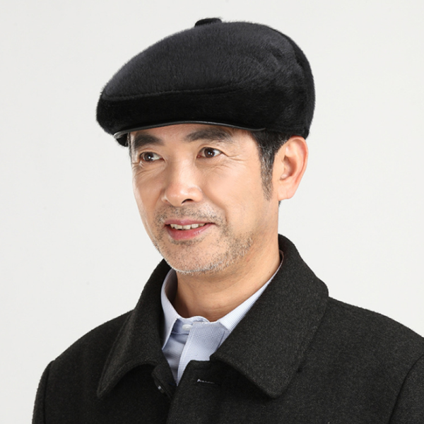 중년 할아버지 남성 남자 야외용 외출용 귀마개 모자
