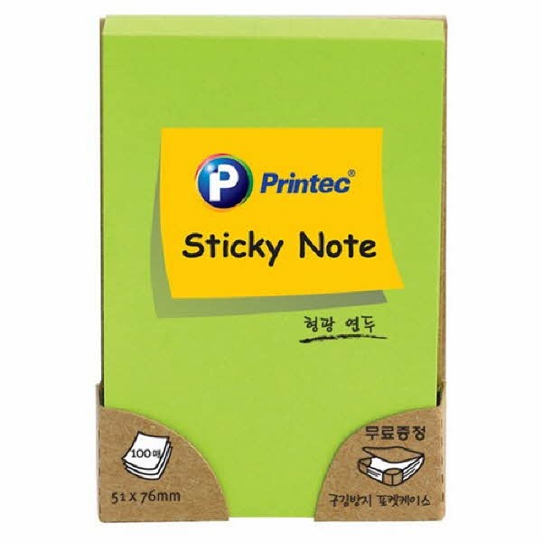 프린텍 N5176P 스티키노트 형광핑크 51 x 76 100매