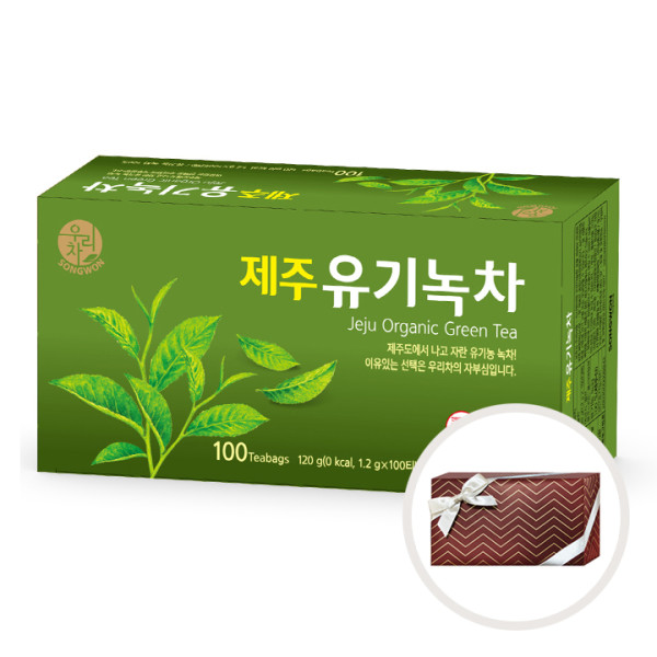 (무배/수제선물포장) 송원 제주유기녹차 100티백