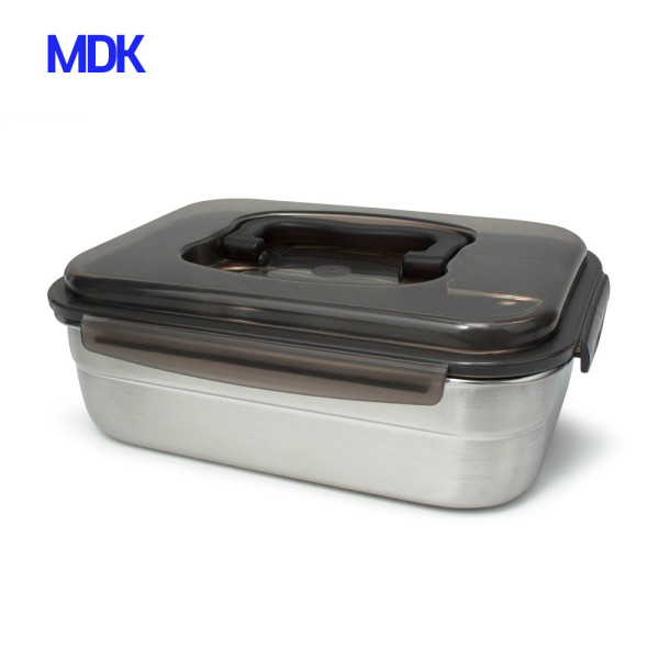 손잡이 스텐반찬통직사각 밀폐용기 스텐반찬통 2400ml