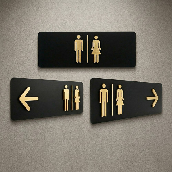 화장실 W.C TOILET 화살표 표시 표지판