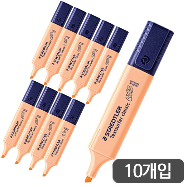 스테들러)파스텔형광펜(364C-405/파스텔피치)-다스(10개입)