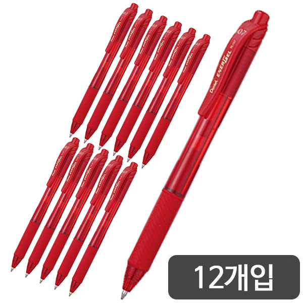 펜텔)에너겔X 메탈포인트(BL107/0.7mm/적)-다스(12개입)