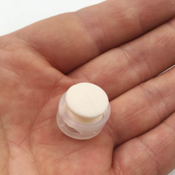 돼지코 끈조절 스토퍼 칼라 끈조이개 화이트14MM