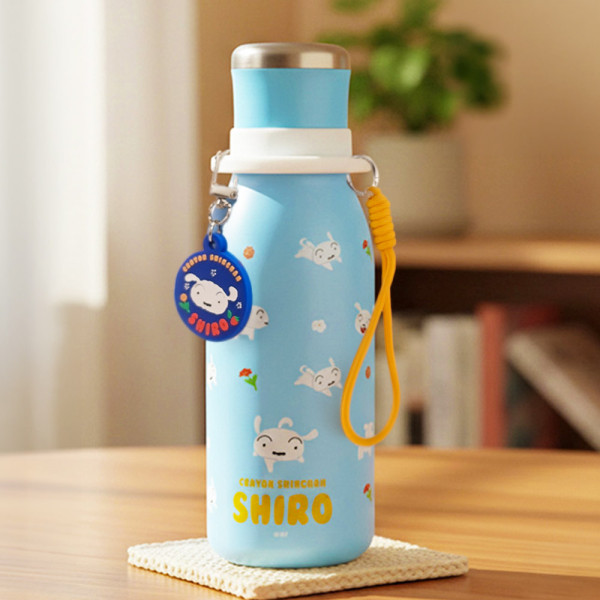짱구 키링&스트랩 텀블러세트 500ml-흰둥이