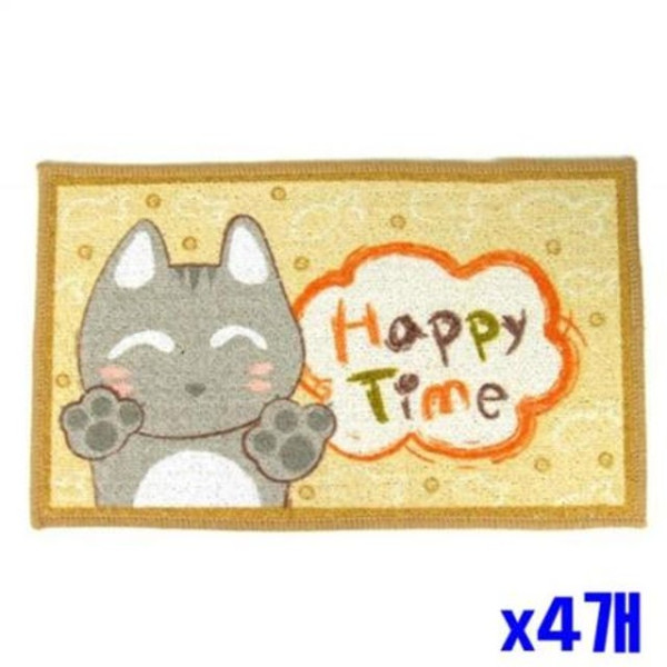 고양이 해피타임 실내용발매트-색상랜덤 x4개