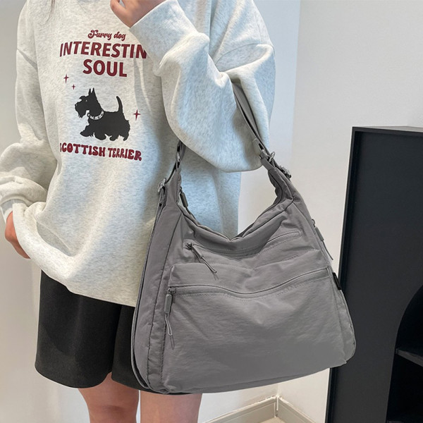 데일리 백 나일론 숄더 백팩 직장인 출근 가방 그레이