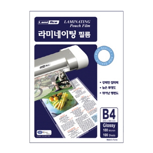 라미에이스 코팅지 B4 100mic 100매입 265 380mm 국내산 박스 10