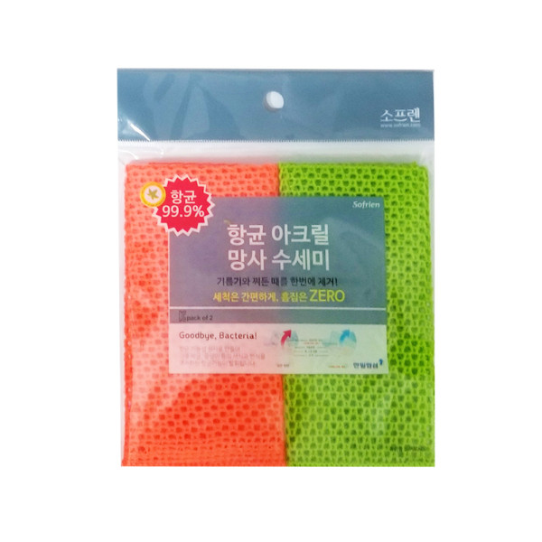 소프렌 아크릴 망사수세미 2P