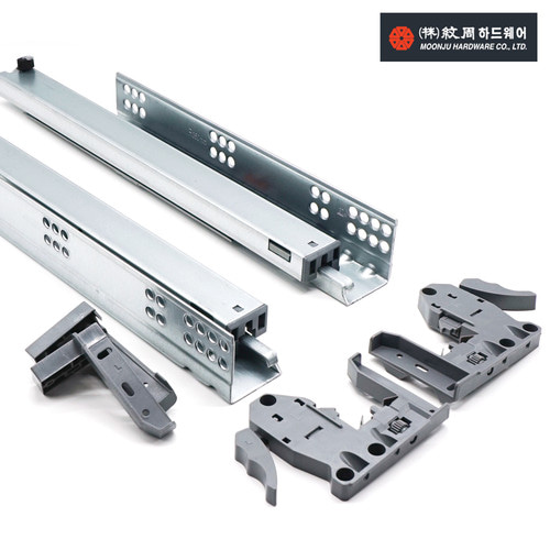 문주 언더레일 댐퍼 무타공 서랍장 서랍레일 언더레일(3단댐퍼)300문주