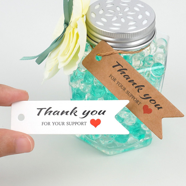 10P Thank you 하트 종이라벨 택