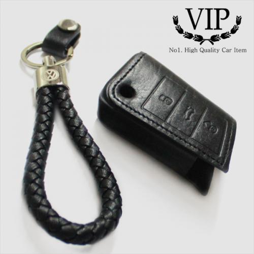 VIP 천연가죽 폭스바겐 스마트키 키홀더 A타입