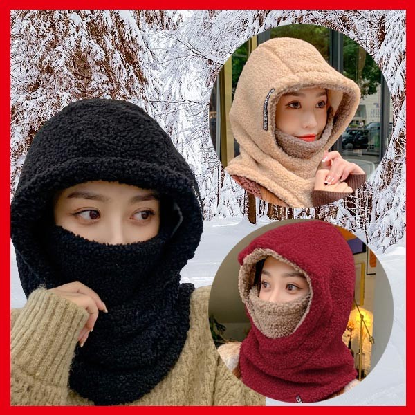 마스크 방한모자 퍼모자 방한모 여성 겨울모자 귀여운 후드모자 목도리겸용