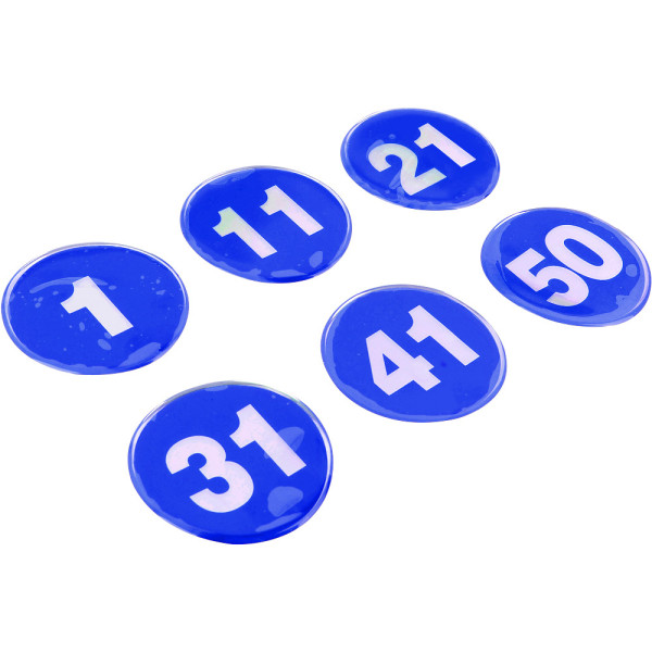 1P 원형 62mm 에폭시 번호판 블루 1~50
