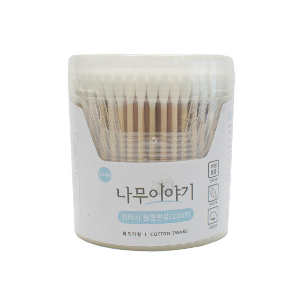 나무이야기 원터치 케이스 회오리 면봉 200개입