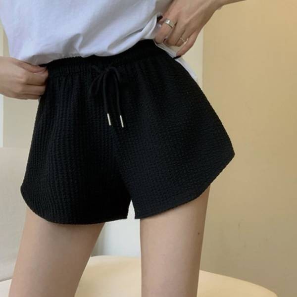 시원한 와플 패턴 반바지 여성 여자 여름 썸머 허리 밴딩 일상 여름 데일리 디자인 아이템 유행