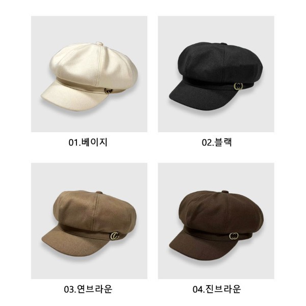 곡선 클래식 디자인 베레모 빈티지 베이직 프린세스 감성 특별한 날 일상에서 착용하기 좋은