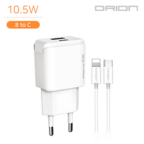 10.5W (C1구 USB1구) 가정용 충전기 8toC케이블충전기