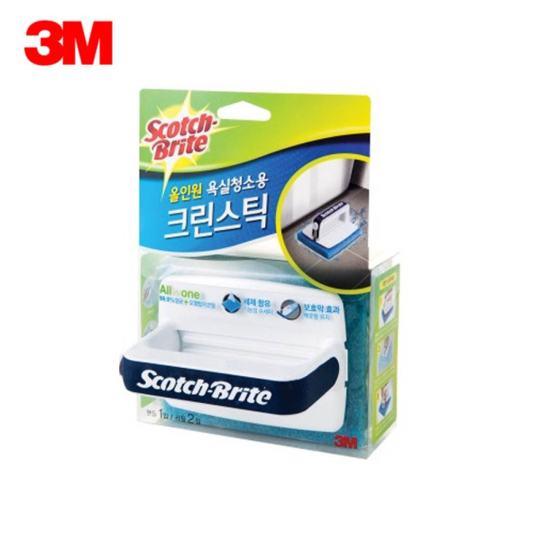 3M 올인원 욕실청소용 크린스틱 변기솔 핸들1 리필2 변기솔