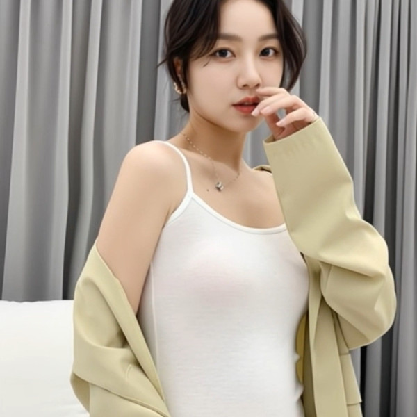 마이빌롱스 여성 면 모달 루즈핏 민소매 끈 이너 나시