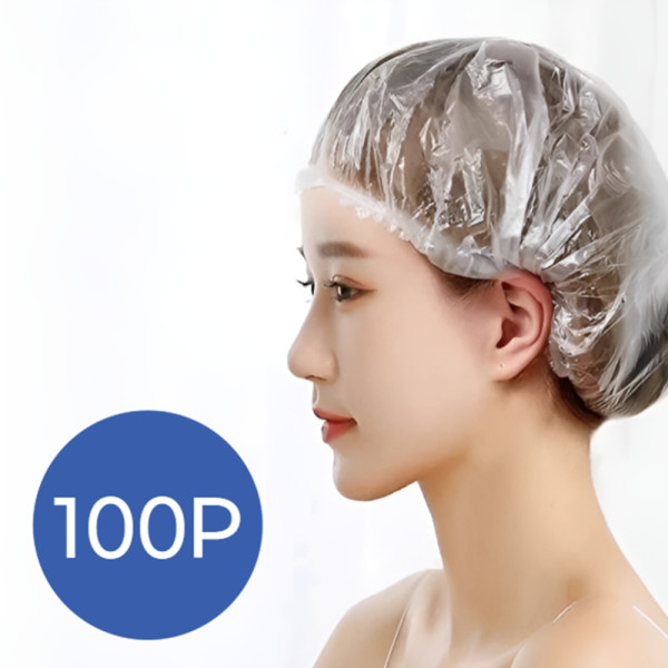 일회용 헤이캡 미용실 비닐모자 샤워캡 100개 염색 헤어비닐캡 샤워캡