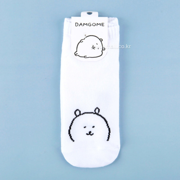 담곰이 흰색 단목 양말(여성용)