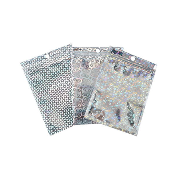 걸이형 디자인 홀로그램 지퍼백 포장봉투 14x20cm 원형