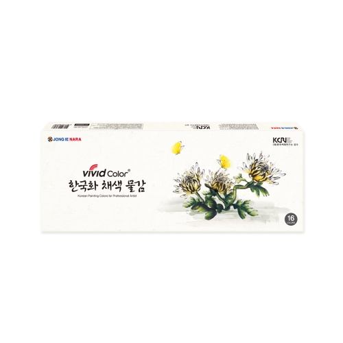 종이나라 12000 비비드 한국화 채색 물감 16색 7 5ml 16색