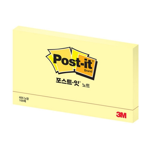 3M 포스트잇 노트 655 노랑 127MM 76MM