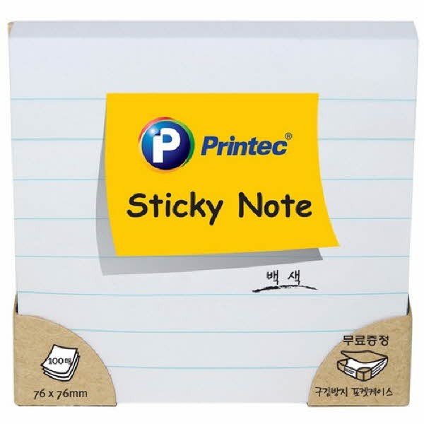 프린텍 L7676W 스티키노트 노트형 화이트 76x76