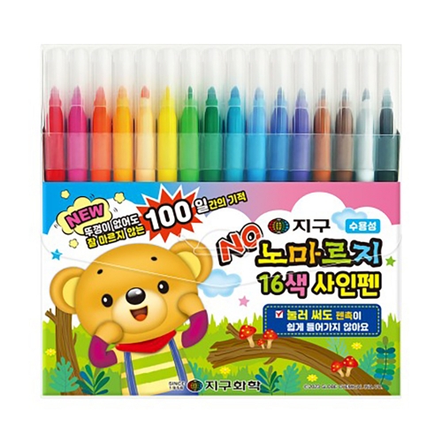 지구화학 노마르지 싸인펜 16색 박스 108개