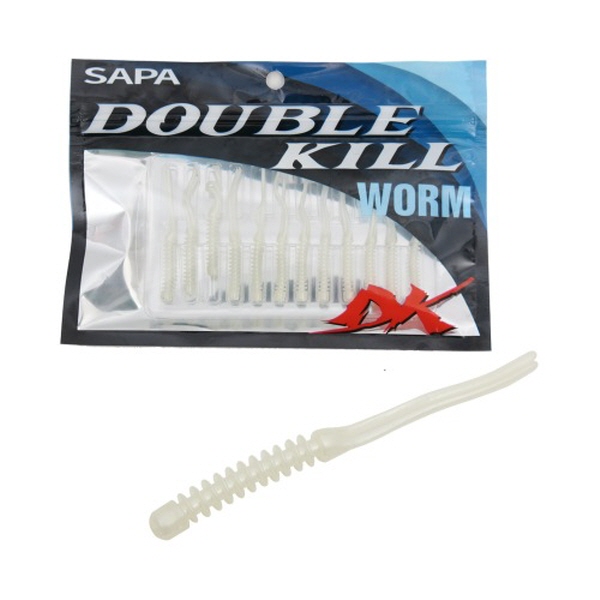 송어낚시 볼락낚시 트윈테일 웜 55mm 화이트